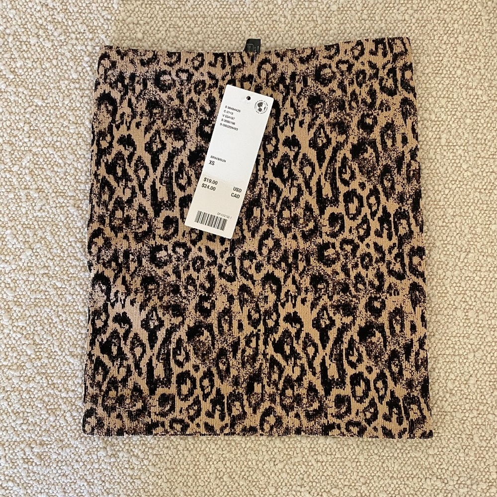 Out From Under Leopard Print Seamless Knit Tube Top NWT XS - Picture 2 of 6